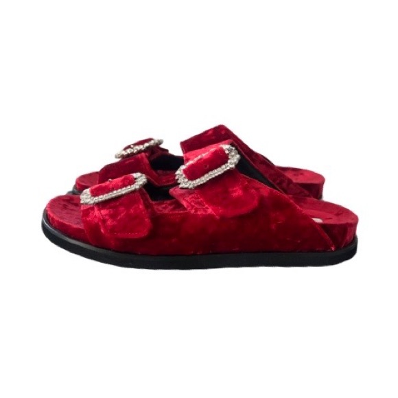 Emanuela Caruso Capri Crushes Velvet Slides - Picture 3 of 3